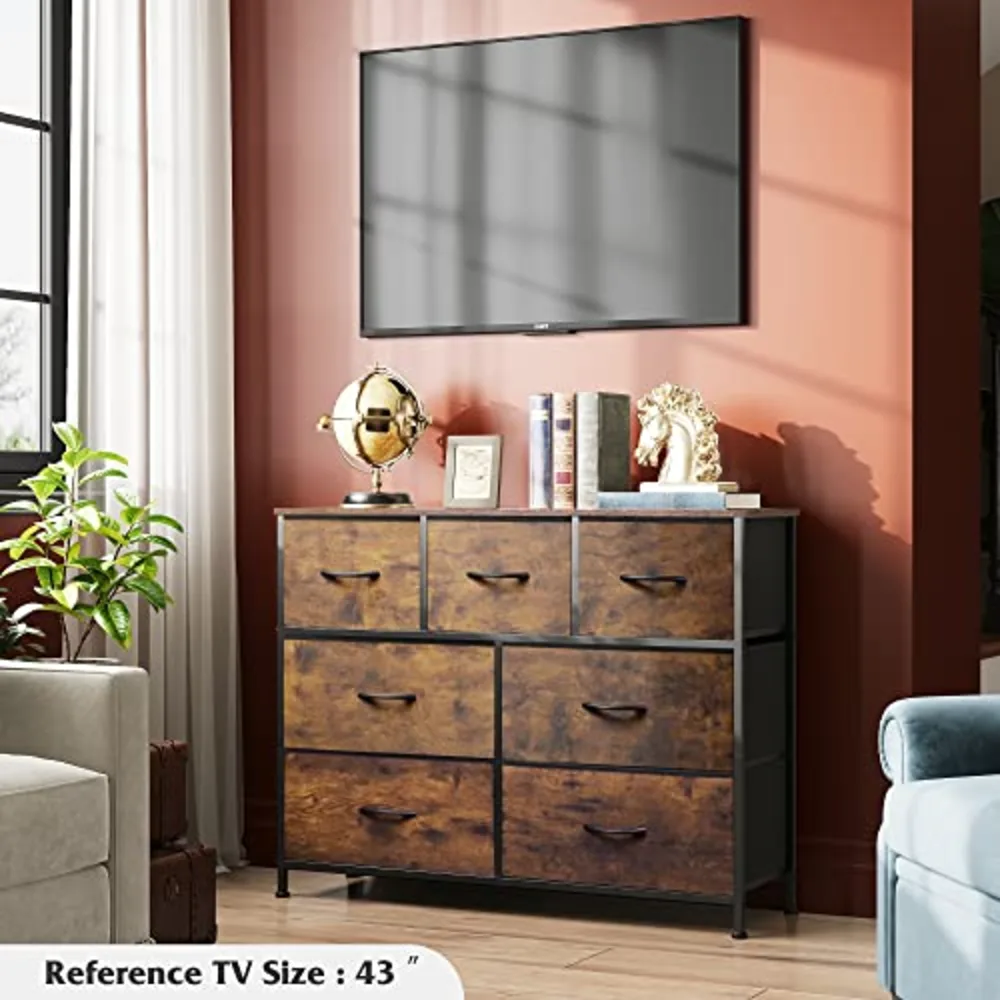 WLIVE 7 Drawer Dresser TV Stand, view 2