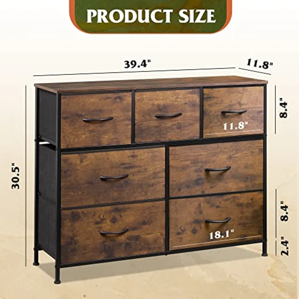 WLIVE 7 Drawer Dresser TV Stand, view 3