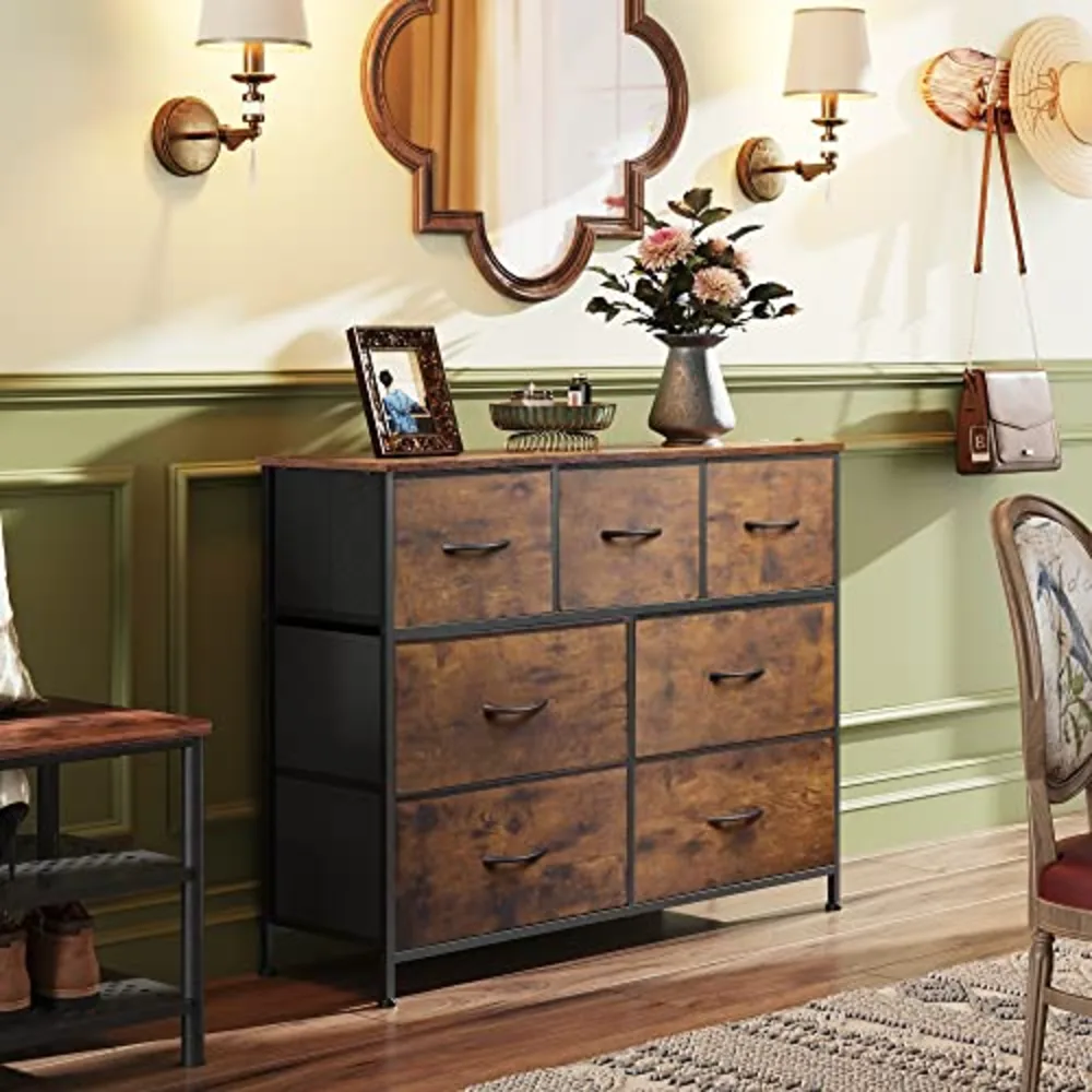 WLIVE 7 Drawer Dresser TV Stand, view 4