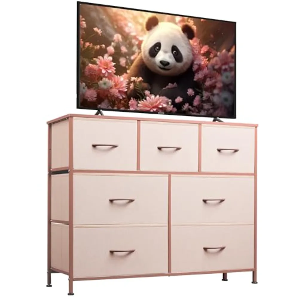 WLIVE 7 Drawer Dresser TV Stand