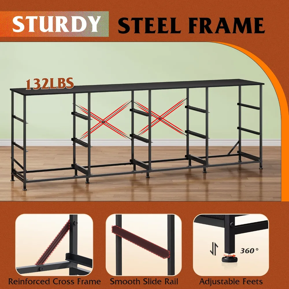 WLIVE 75.5'' Black Dresser for Bedroom, view 6
