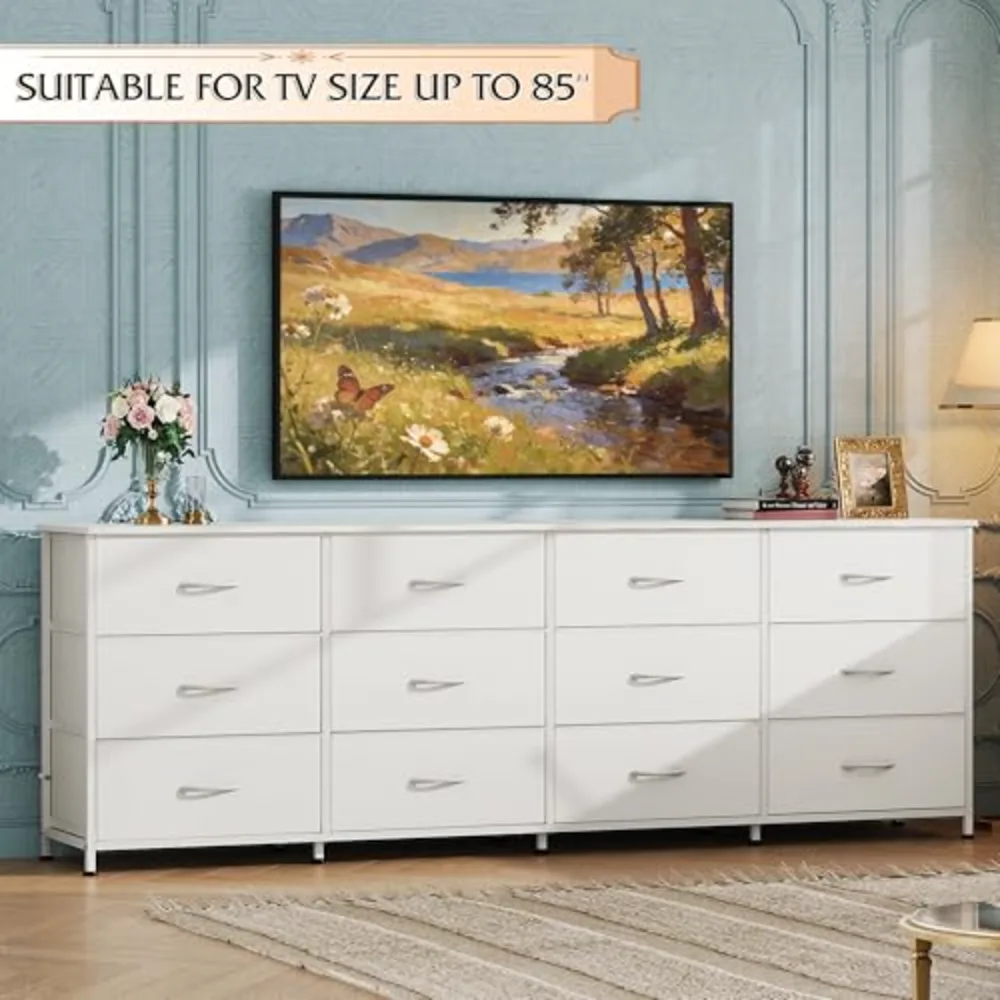 WLIVE 75.5'' White Dresser for Bedroom, view 2