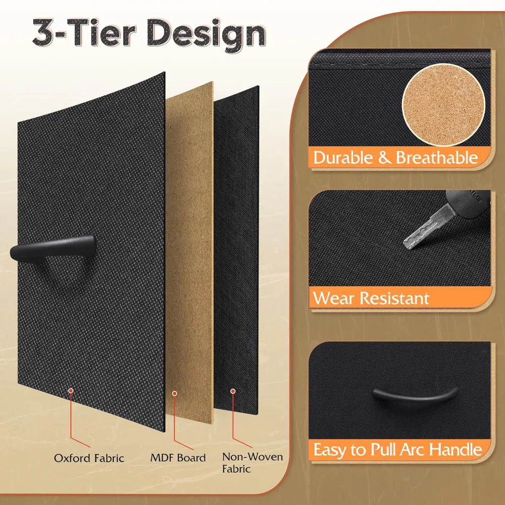 WLIVE 9 Drawer Dresser Fabric Storage Tower for Bedroom, view 6