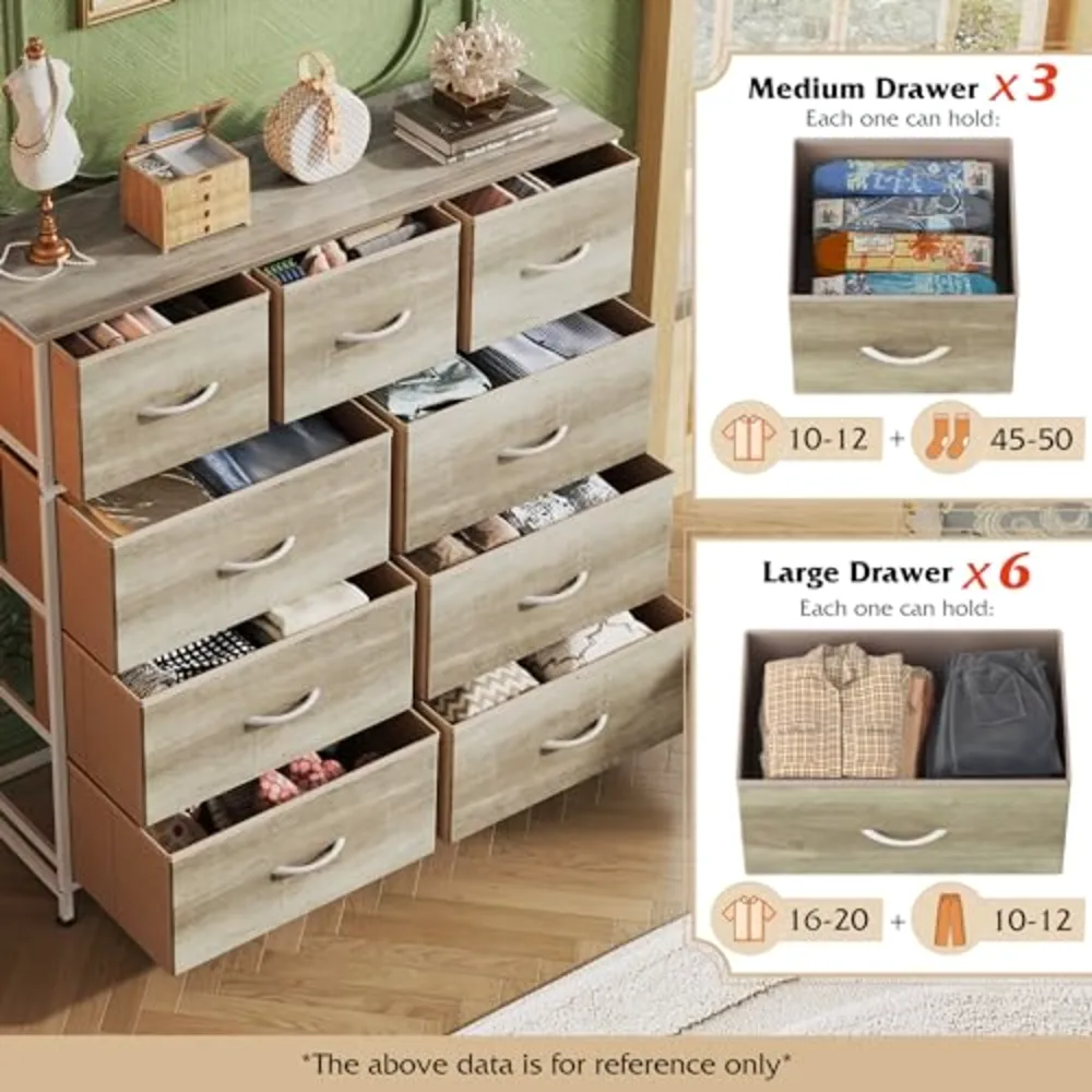 WLIVE 9-Drawer Dresser Fabric Storage Tower for Bedroom, view 5