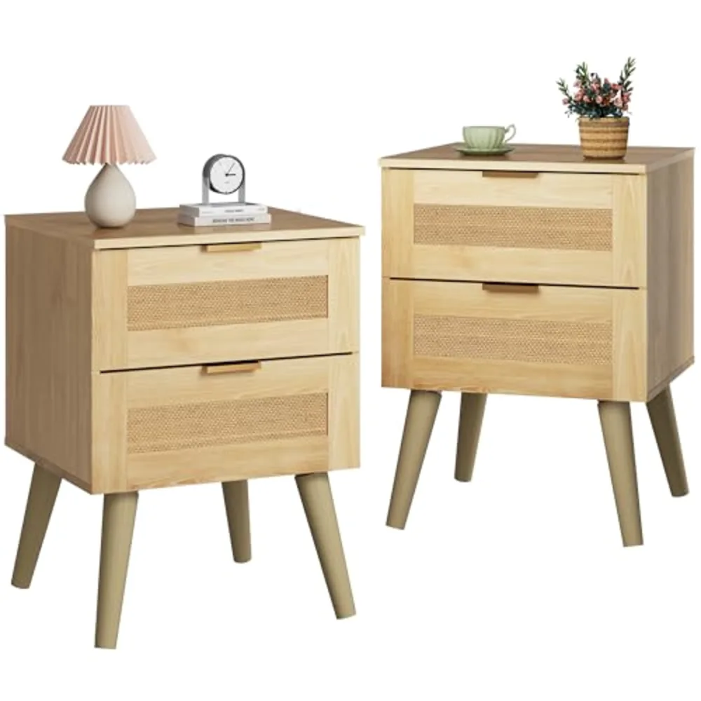 Wooden Nightstands Set of 2