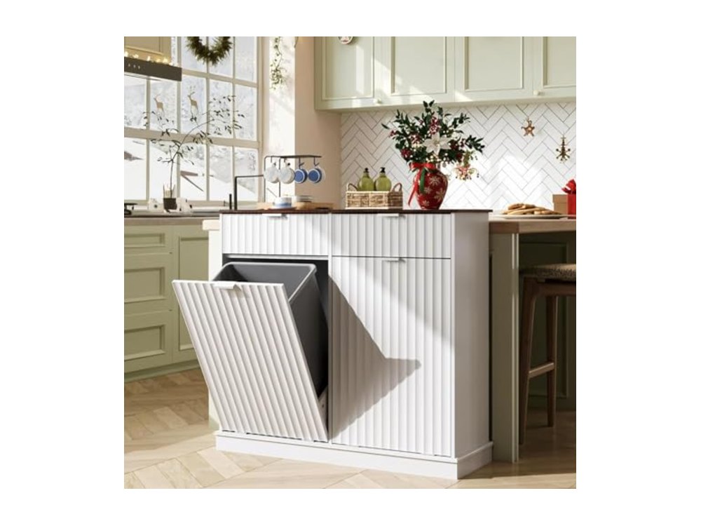 WLIVE 2 * 10 Gallon Double Tilt Out Trash Can Cabinet