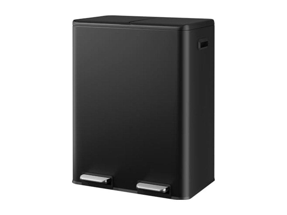 WLIVE 2 x 8 Gallon Stainless Steel Dual Trash Can